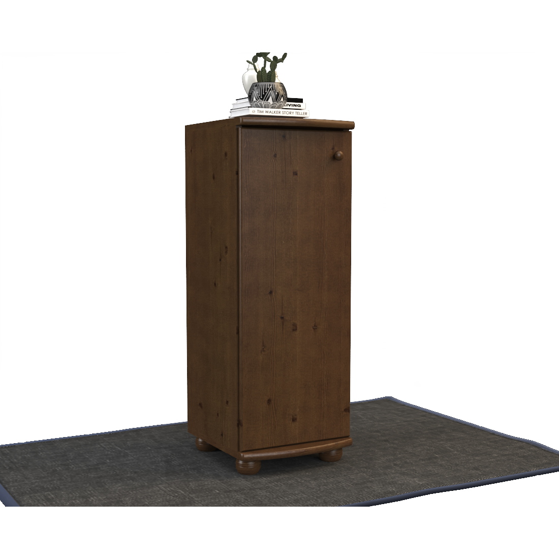 Anika Kiefer Massivholz Kommode | 1-Türig | 3-Regalfächer | 100% Bio Kiefer