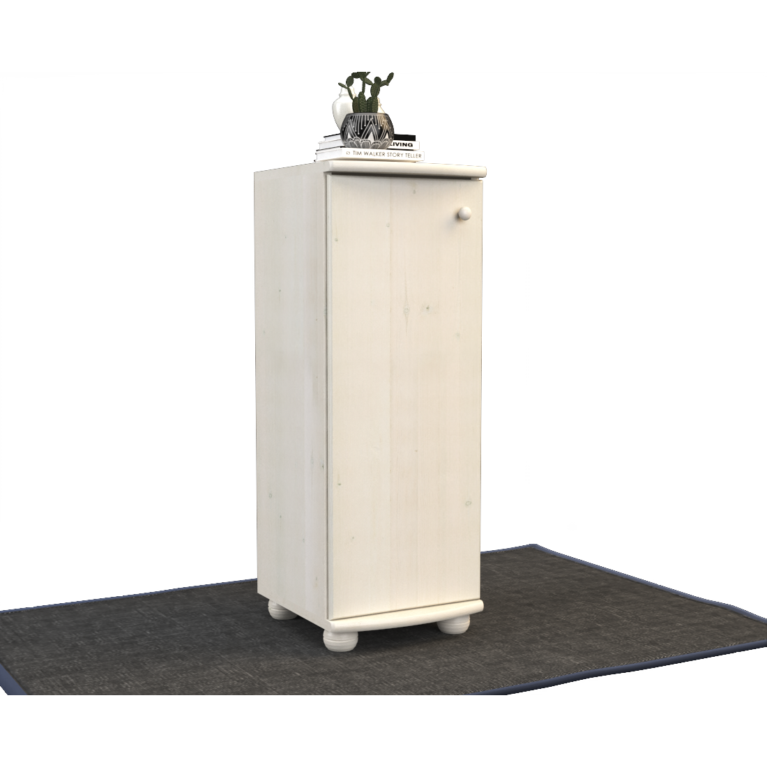 Anika Kiefer Massivholz Kommode | 1-Türig | 3-Regalfächer | 100% Bio Kiefer