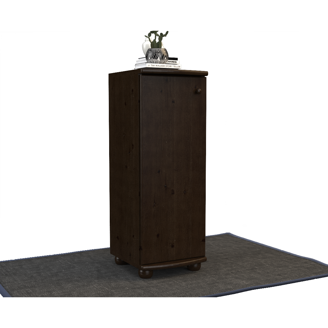 Anika Kiefer Massivholz Kommode | 1-Türig | 3-Regalfächer | 100% Bio Kiefer