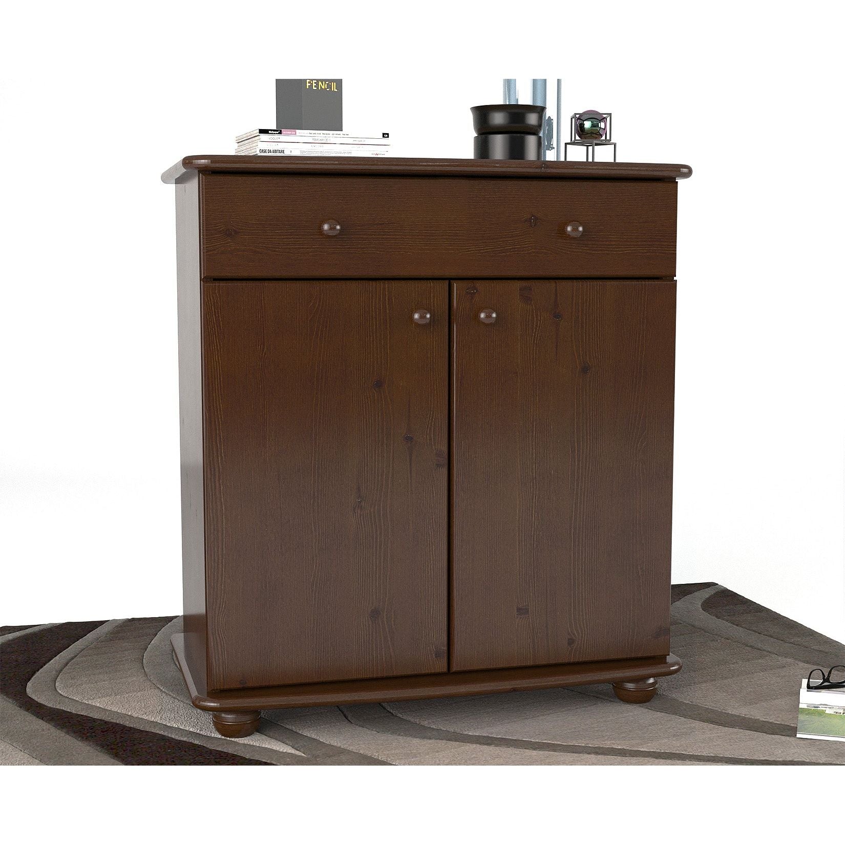 Anika Kiefer Massivholz Kommode | 2-Türig 1-Schublade | 100% Bio Kiefer