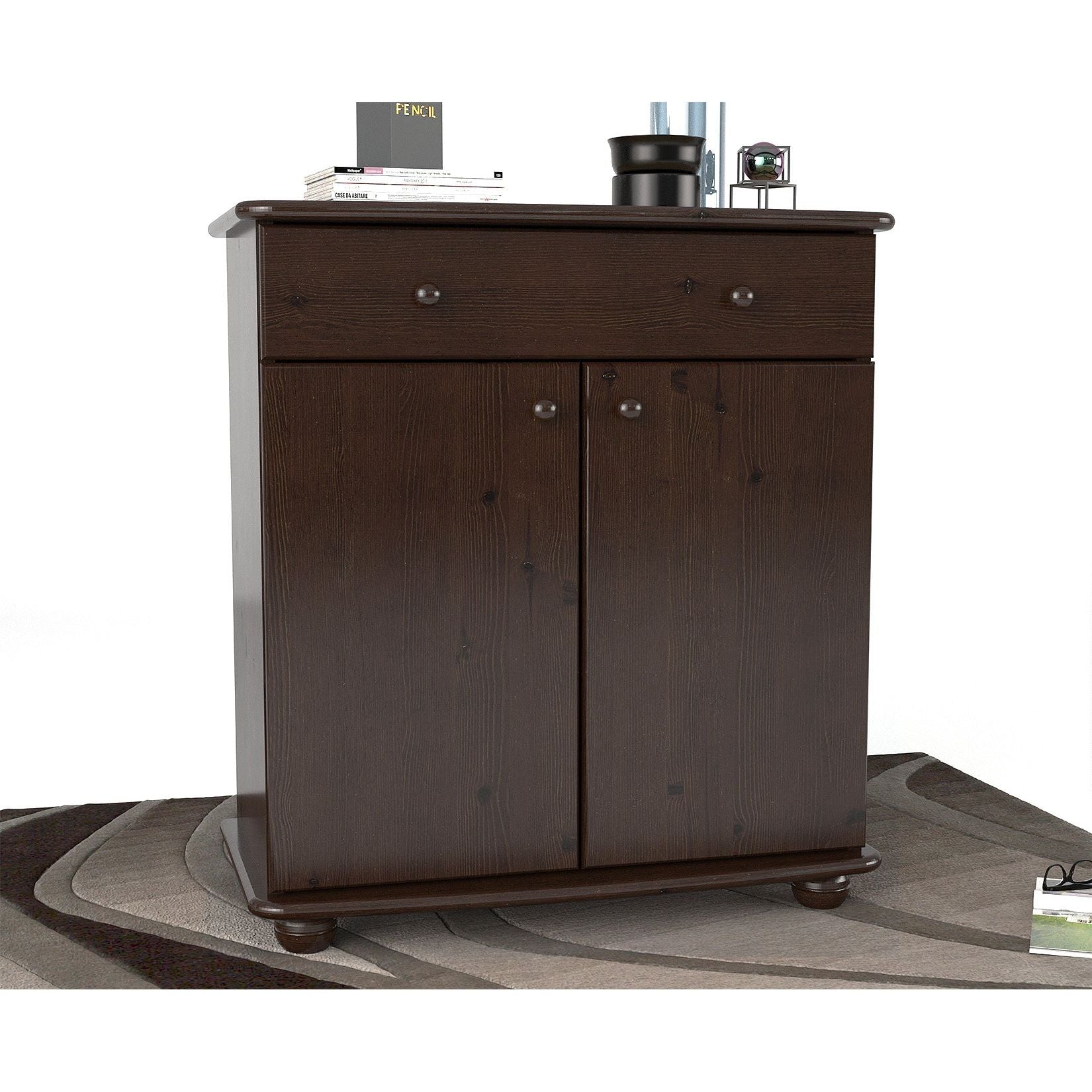 Anika Kiefer Massivholz Kommode | 2-Türig 1-Schublade | 100% Bio Kiefer