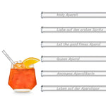 Aperol Spritz Sprüche Glasstrohhalme Holy Aperoli Edition -  6 lustige Trinksprüche graviert