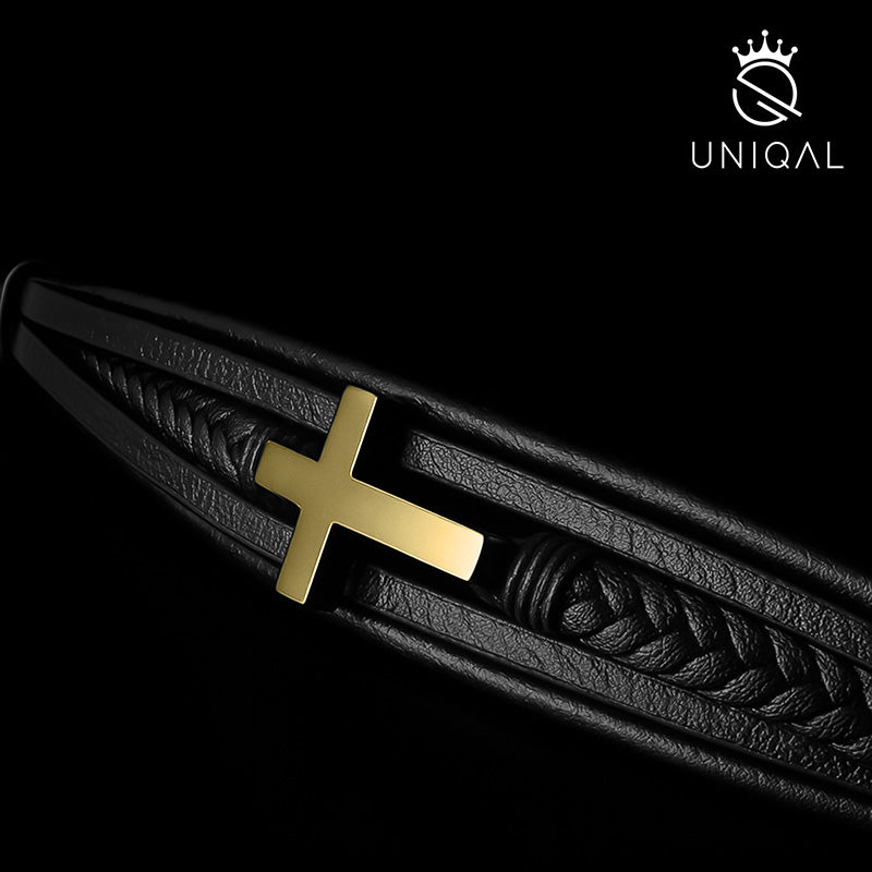 GOLD HEAVEN Lederarmband Unisex Herren Gravierbar Echtes Rindsleder Edelstahl Größen 19 21 23 cm Gratis