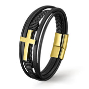 GOLD HEAVEN Lederarmband Unisex Herren Gravierbar Echtes Rindsleder Edelstahl Größen 19 21 23 cm Gratis