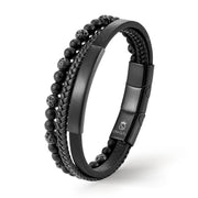 Jadore Lava Lederarmband Mit Lavasteinen Unisex Verstellbar 19 21 23 cm Inklusive Luxus Etui Gravur Innen Außen