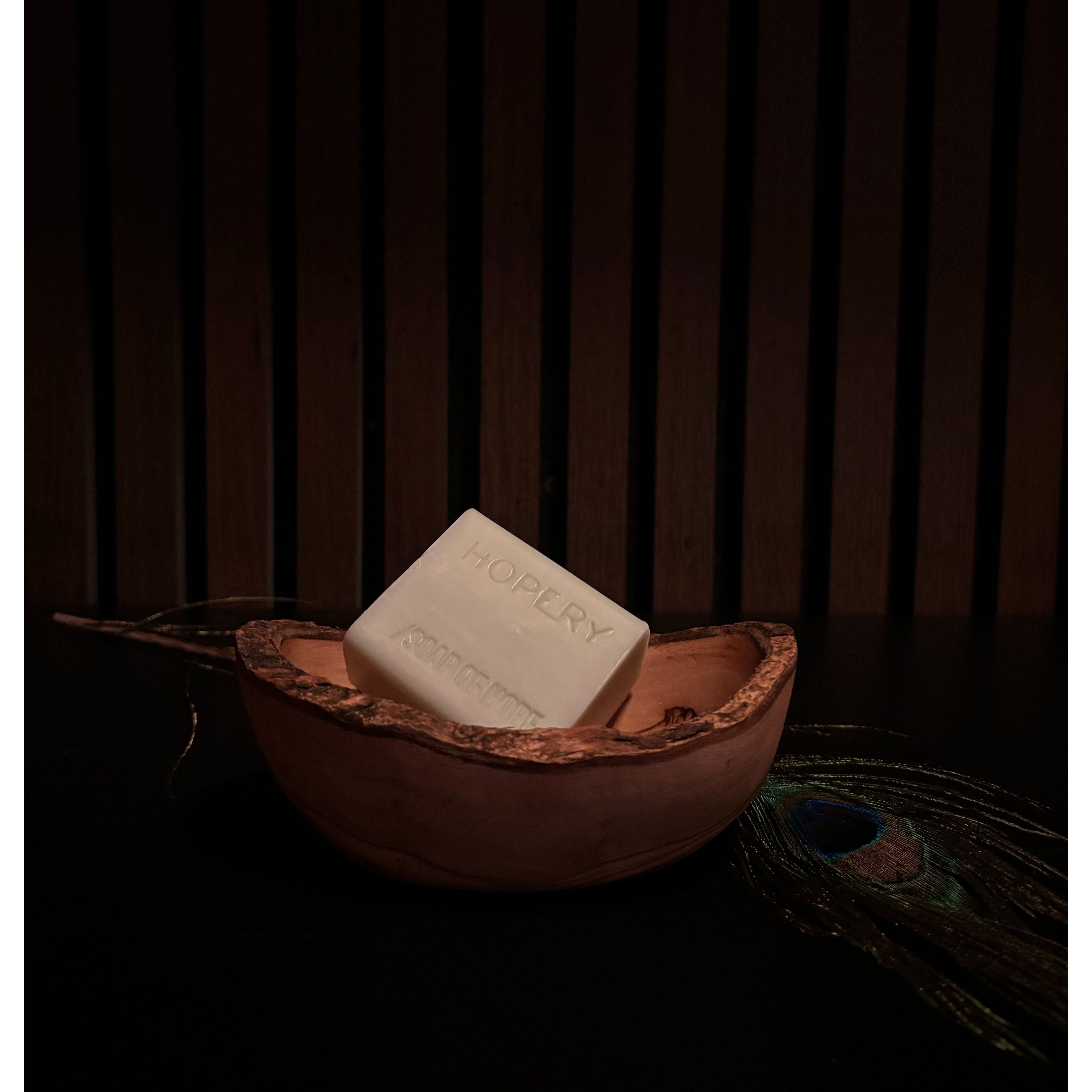 Seifenschale oval rustikal - ca. 12 – 14 cm - aus Olivenholz