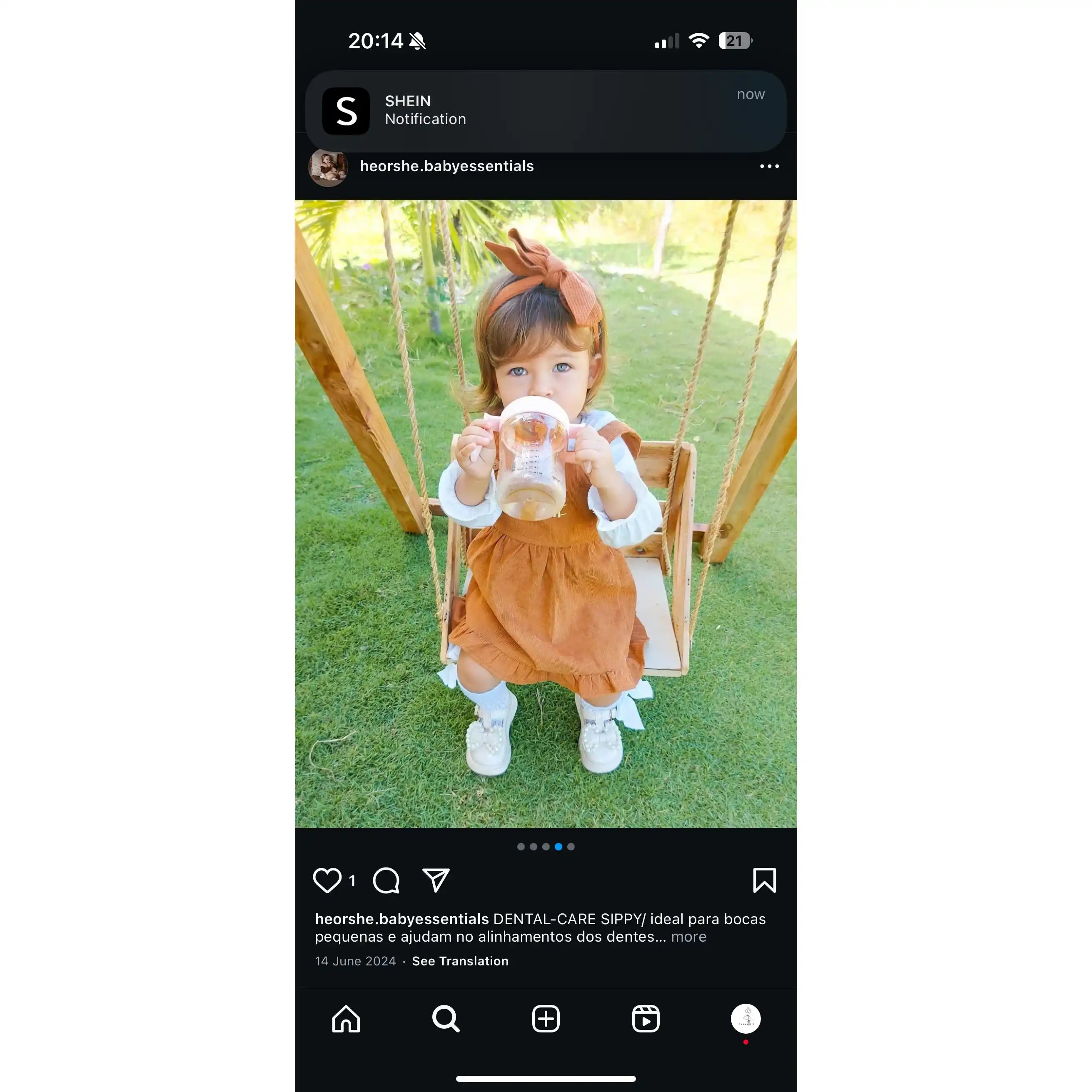 Dental Care Sippy Cup 300ml (Rosa)