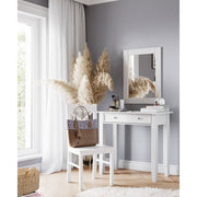 Bologna Elegante Massivholz Kiefer Schminktisch | Farbe weiß