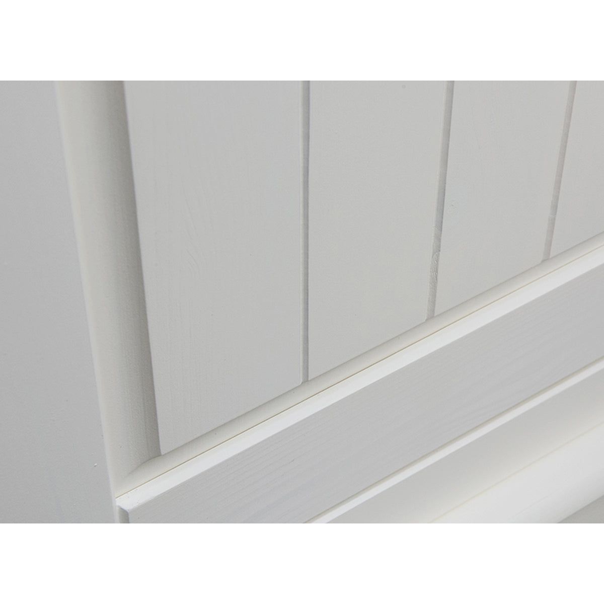 Bologna Elegante Massivholz Kiefer Kleiderschrank Spiegelschrank 3D | Farbe weiß