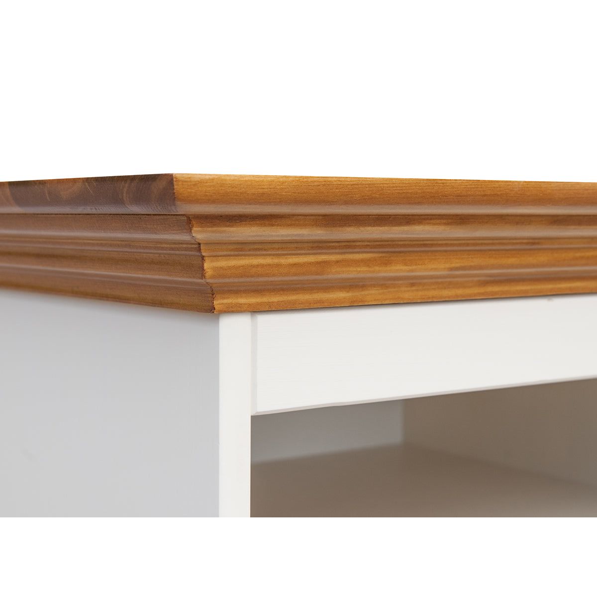 Bologna Elegante Massivholz Kiefer große TV-Schrank Kommode | Farbe Weiß - Eiche