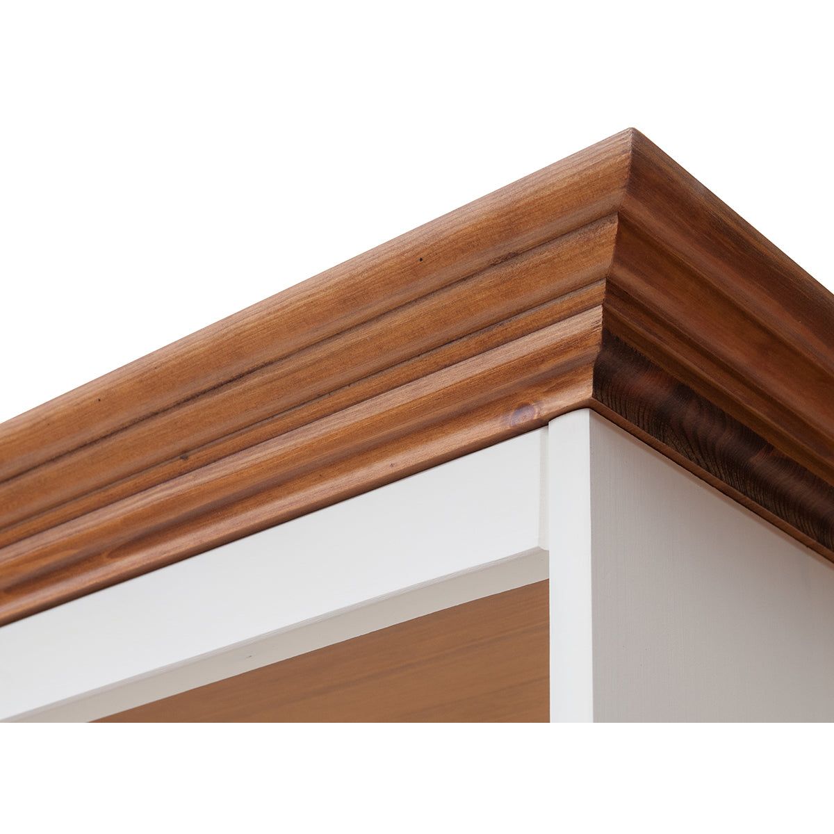 Bologna Elegante Massivholz Kiefer große TV-Schrank Kommode | Farbe Weiß - Eiche