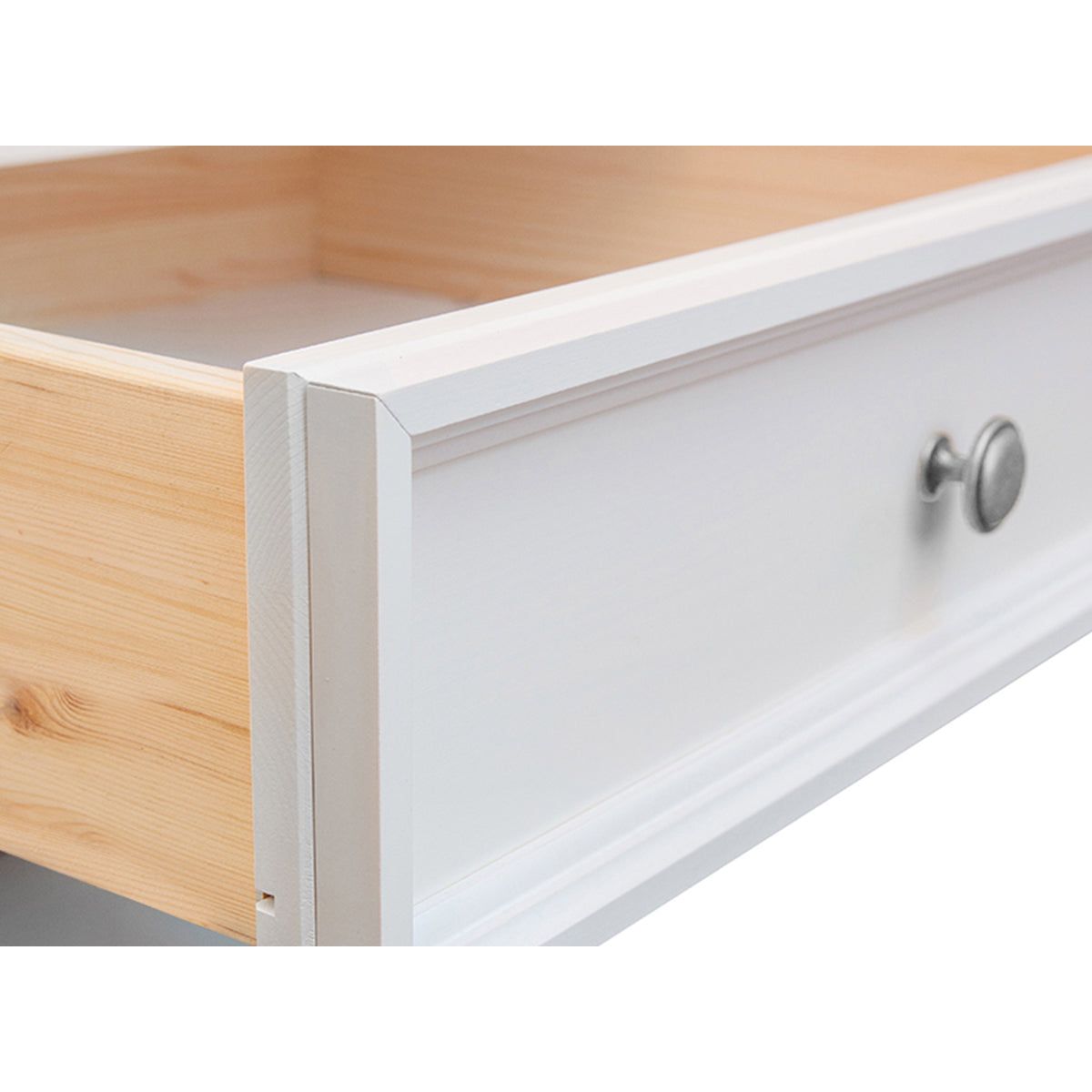 Bologna Elegante Massivholz Kiefer Vitrine 1-Türig | Farbe weiß