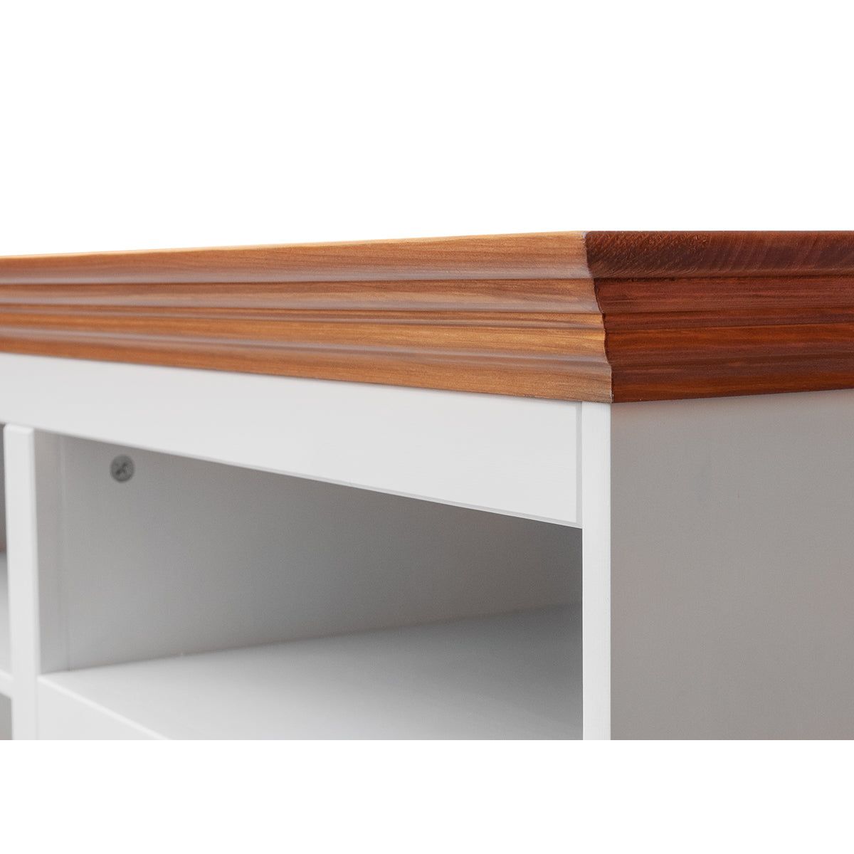 Bologna Elegante Massivholz Kiefer große TV-Schrank Kommode | Farbe Weiß - Eiche