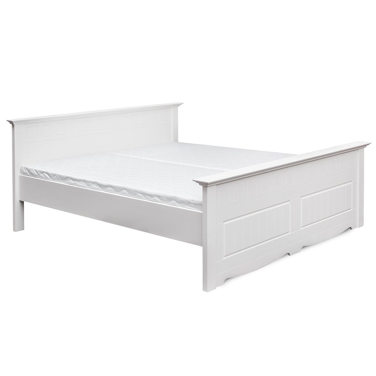 Bologna Elegante Massivholz Kieferbett 90-180cm | Farbe weiß