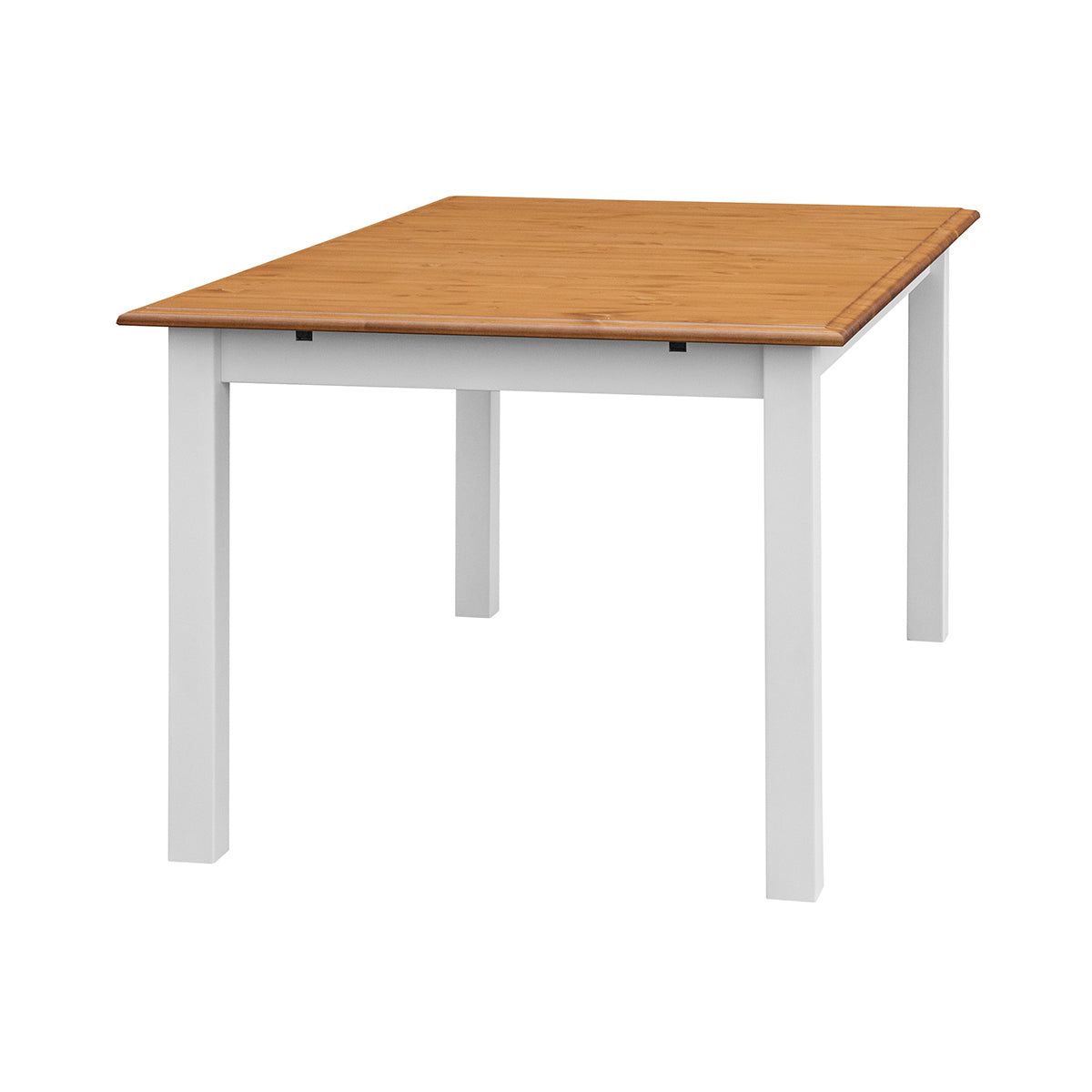 Bologna Elegante Massivholz Kiefer Esstisch ausziehbar 150/197cm | Farbe Weiß - Eiche