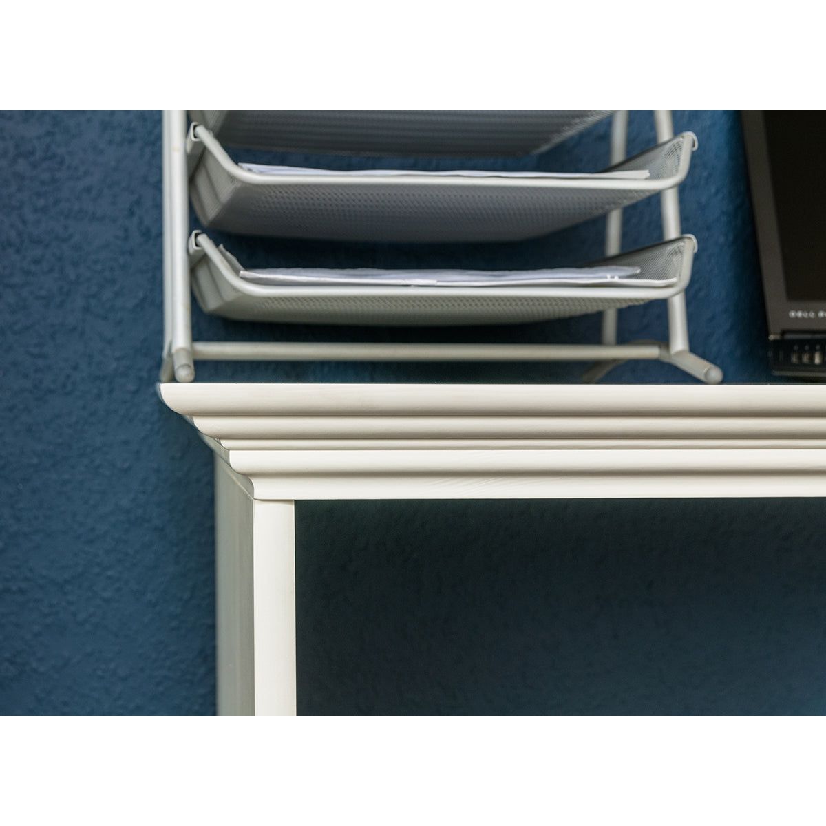 Bologna Elegante Massivholz Kiefer Schreibtisch 1-Türig | Farbe weiß