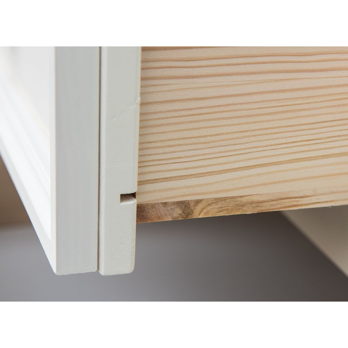 Bologna Elegante Massivholz Kiefer Kommode 3D | Farbe Weiß - Eiche