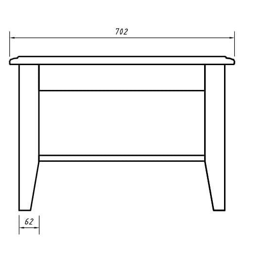 Bologna Elegante Massivholz Kiefer kleiner Couchtisch | Farbe Weiß - Eiche