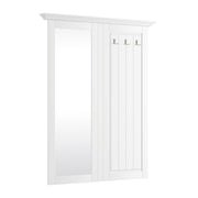 Bologna Elegante Massivholz Kiefer Spiegel Garderobe | Farbe weiß