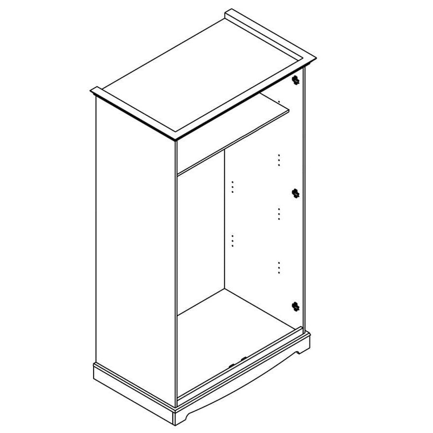 Bologna Elegante Massivholz Kiefer Kleiderschrank 2D | Farbe Weiß - Eiche