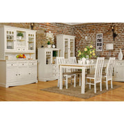 Bologna Elegante Massivholz Kiefer Kommodenaufsatz 3-Türig | Farbe weiß