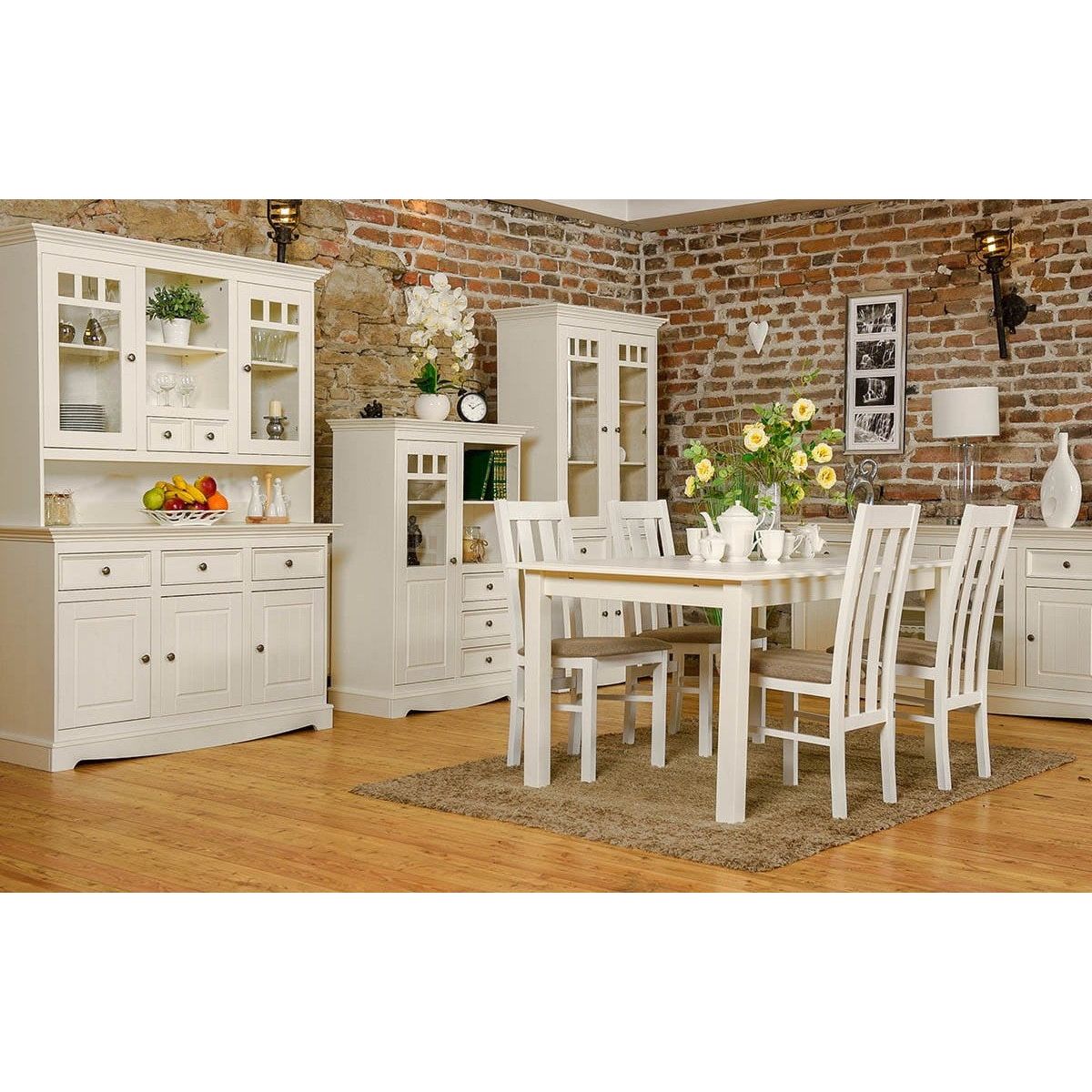 Bologna Elegante Massivholz Kiefer Esstisch ausziehbar 150/197cm | Farbe weiß