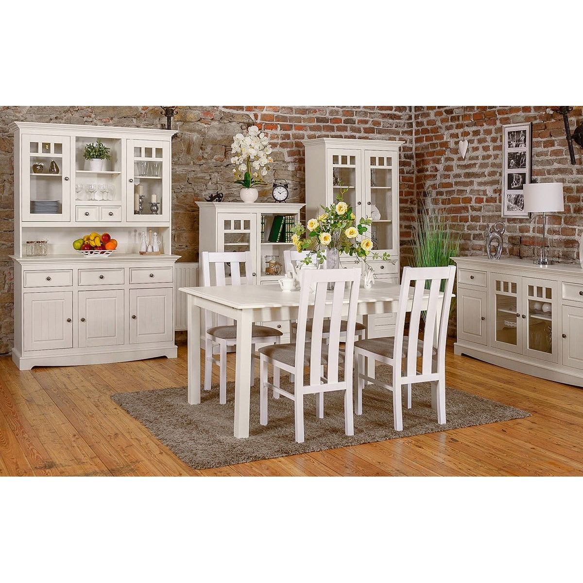 Bologna Elegante Massivholz Kiefer Esstisch ausziehbar 150/197cm | Farbe weiß