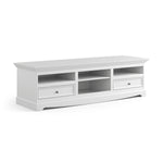 Bologna Elegante Massivholz Kiefer große TV-Schrank Kommode | Farbe weiß