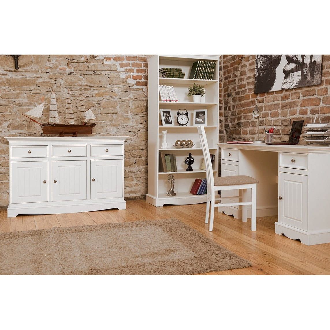 Bologna Elegante Massivholz Kiefer Kommode 3.3 | Farbe weiß