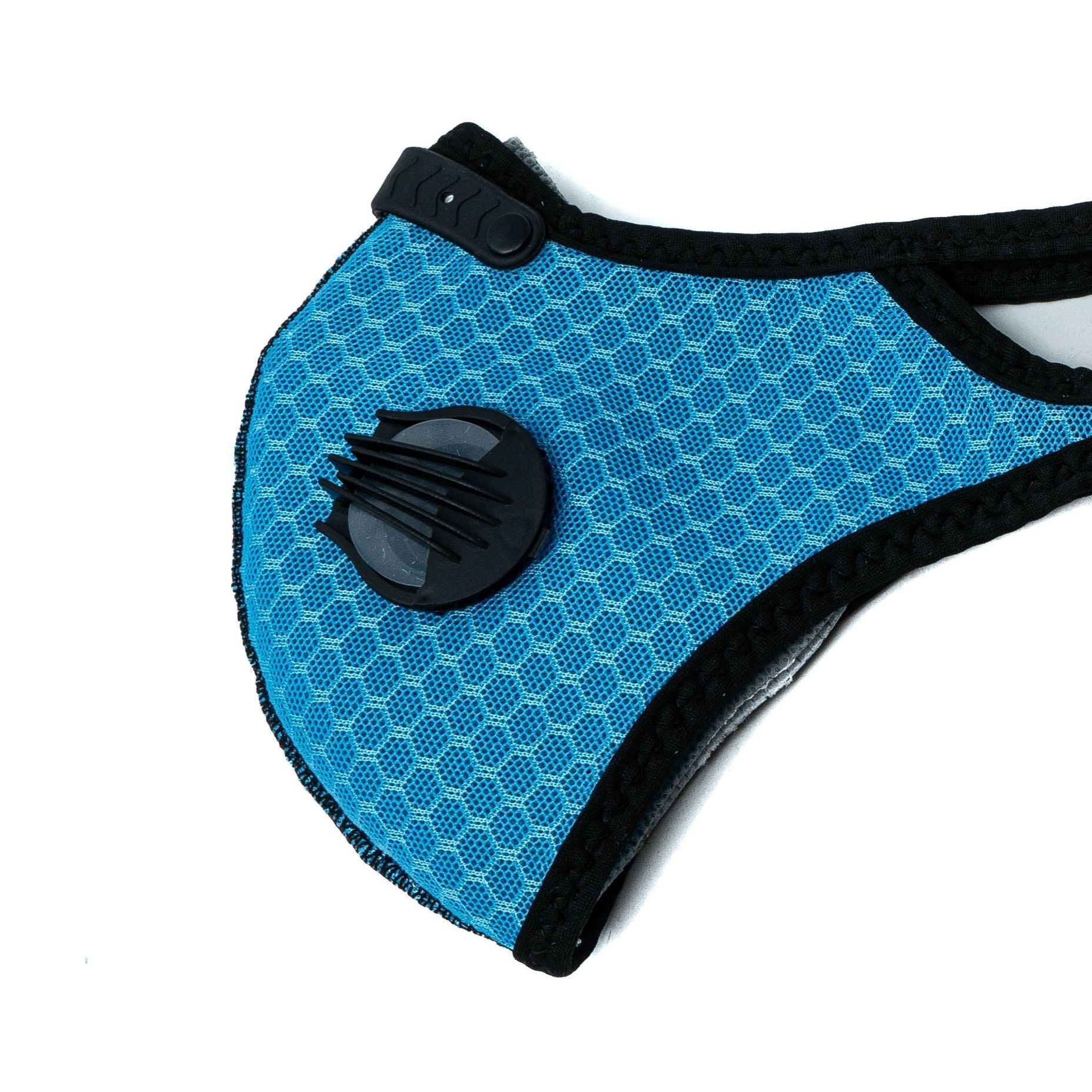 SYSTEM-S Staub Maske austauschbarer Aktivkohle Filter Nylon für Outdoor Jogging Türkis