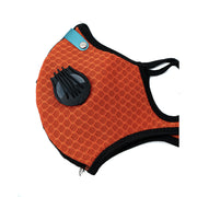 SYSTEM-S Staub Maske austauschbarer Aktivkohle Filter Nylon für Outdoor Jogging Orange