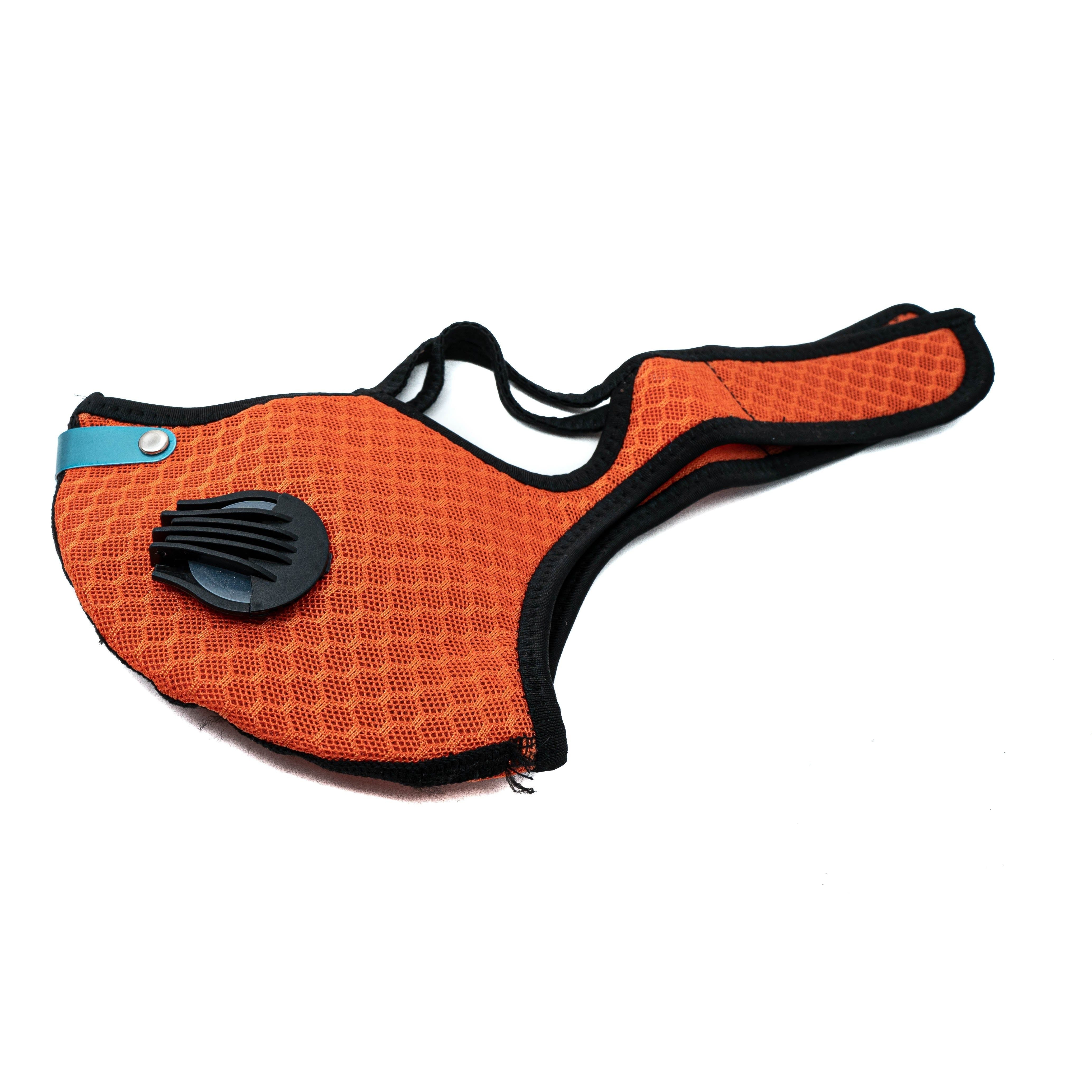 SYSTEM-S Staub Maske austauschbarer Aktivkohle Filter Nylon für Outdoor Jogging Orange