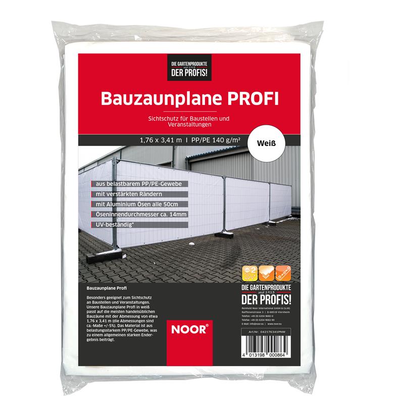 Bauzaun-Plane PROFI - 140 g/m² -  - Weiß