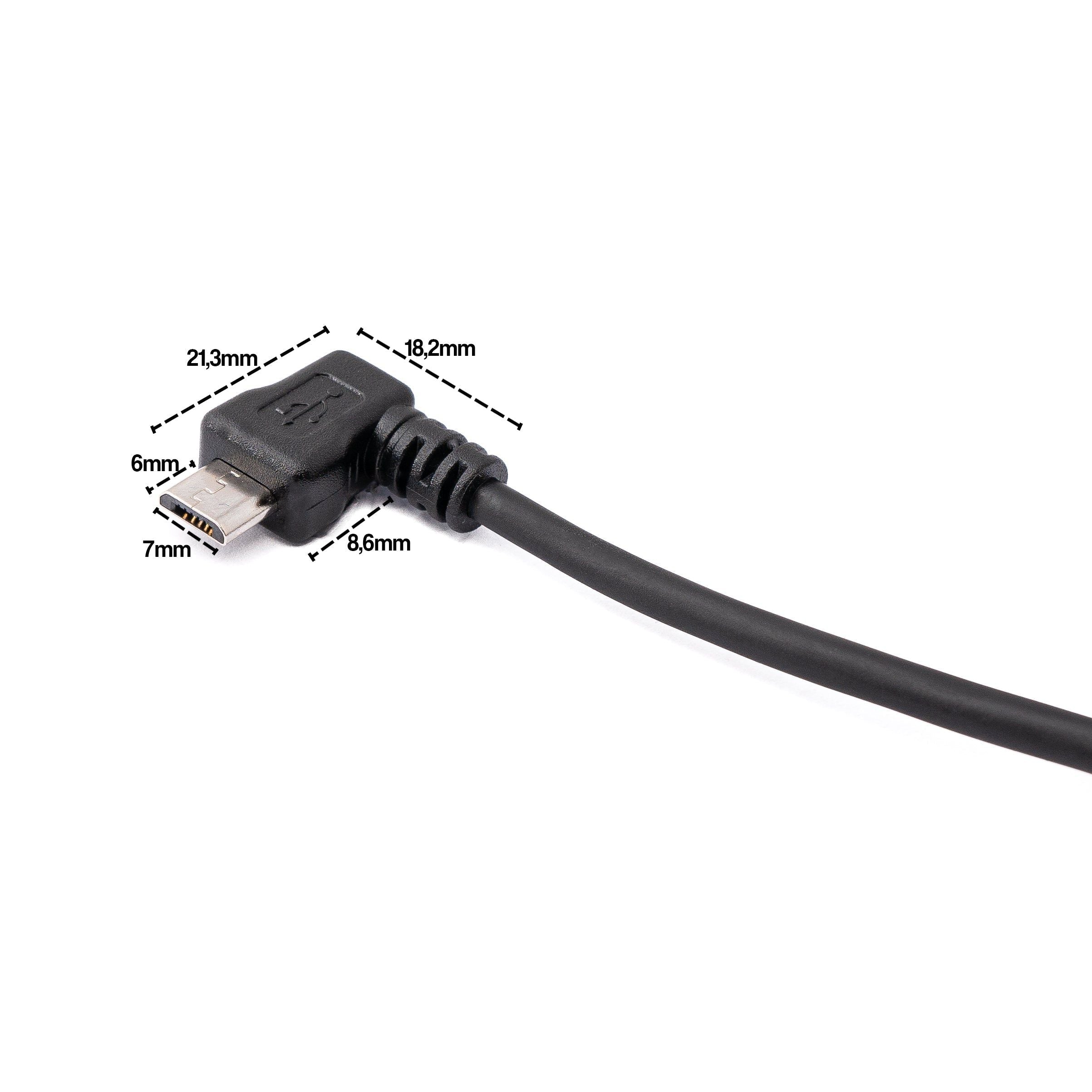System-S USB 2.0 Kabel Typ A Zu Micro B Spirale Winkel Schwarz Lange 200 cm Flexibles Spiralkabel
