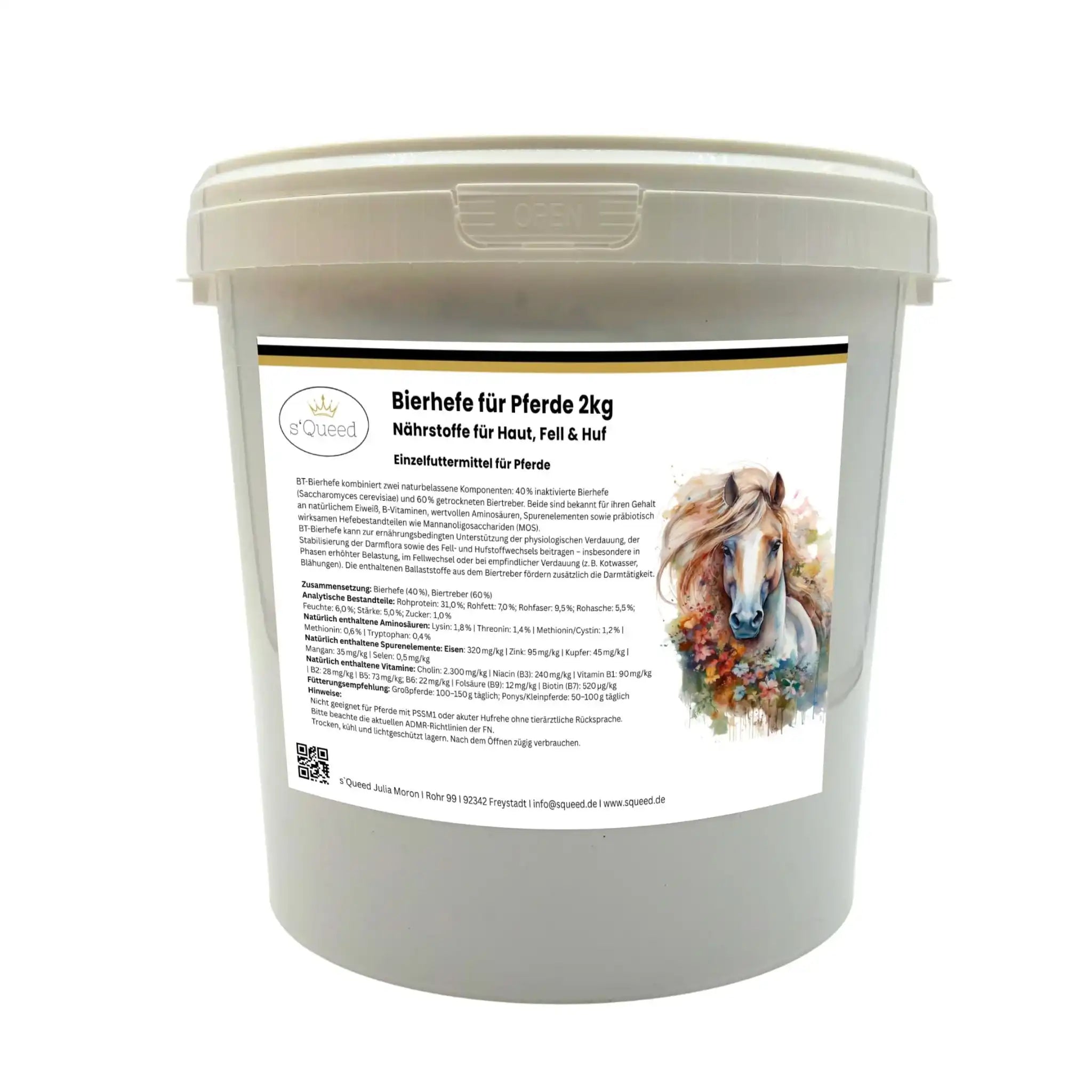 BT Bierhefe Für Pferde Unterstützung Bei Kotwasser Fellwechsel Darmflora Stabilisierung Einzelfuttermittel by s`Queed