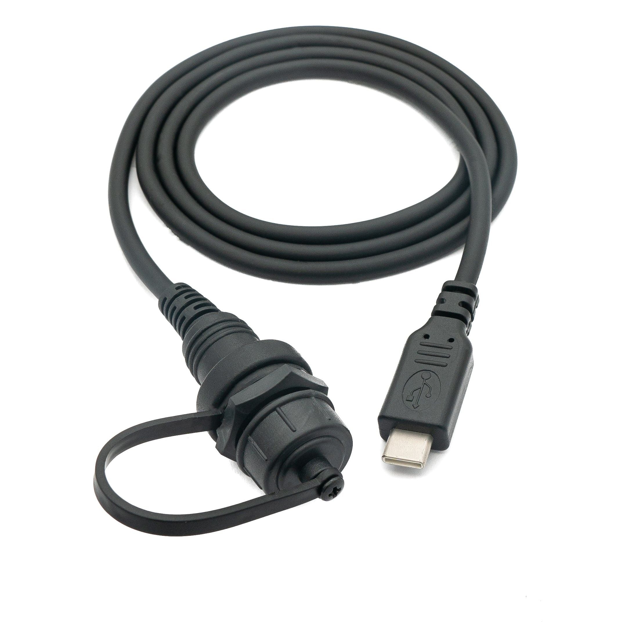 Wasserdichtes USB 3.1 Kabel Typ C Bulkhead-Stecker Zu Buchse Für Außenbereich Schwarz 100 Cm