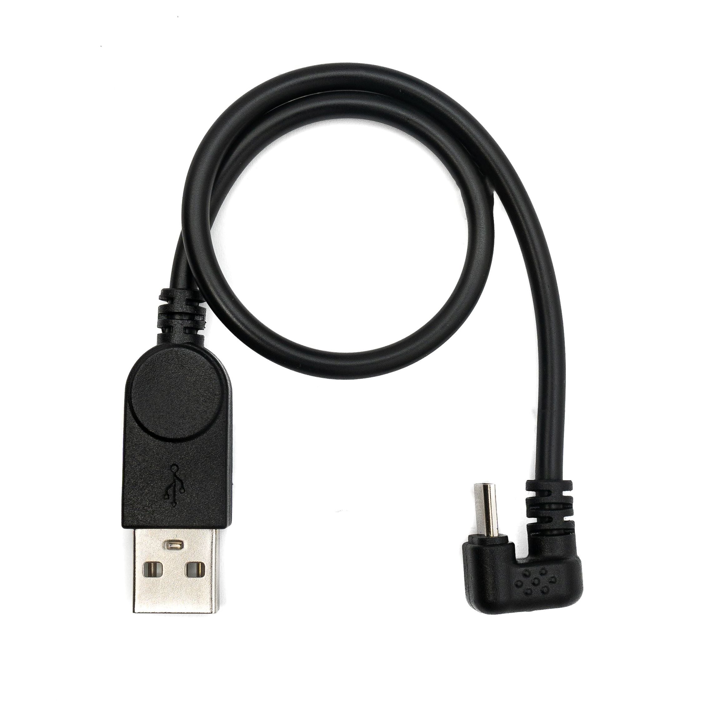 System-S USB 2.0 Kabel 30 cm Micro-B Zu USB Typ A 180 Grad Winkel Schwarz Lade Und Datenkabel