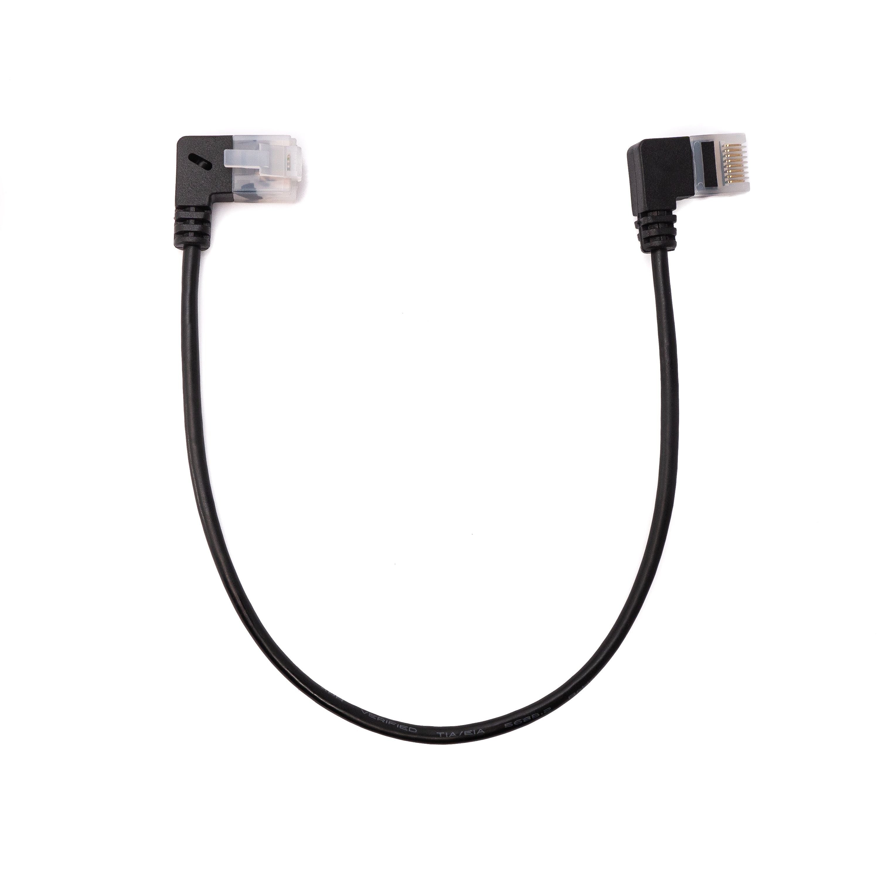 SYSTEM-S LAN Kabel 25 cm RJ45 8P8C STP Cat6 Stecker zu Stecker Winkel Schwarz