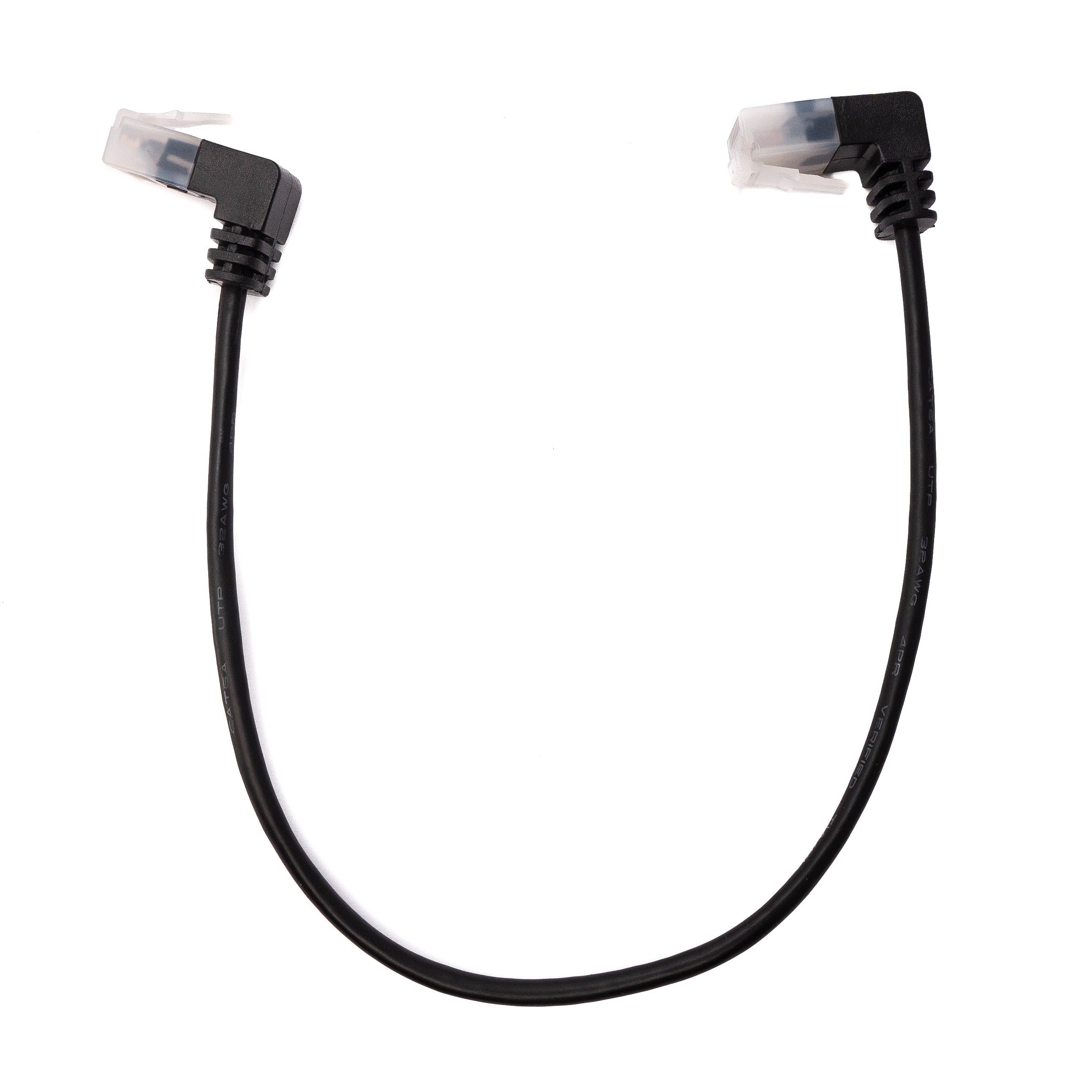 Netzwerkkabel 25 cm RJ45 8P8C STP Cat6 Winkel Stecker Zu Stecker Schwarz Ideal Für Engen Raum