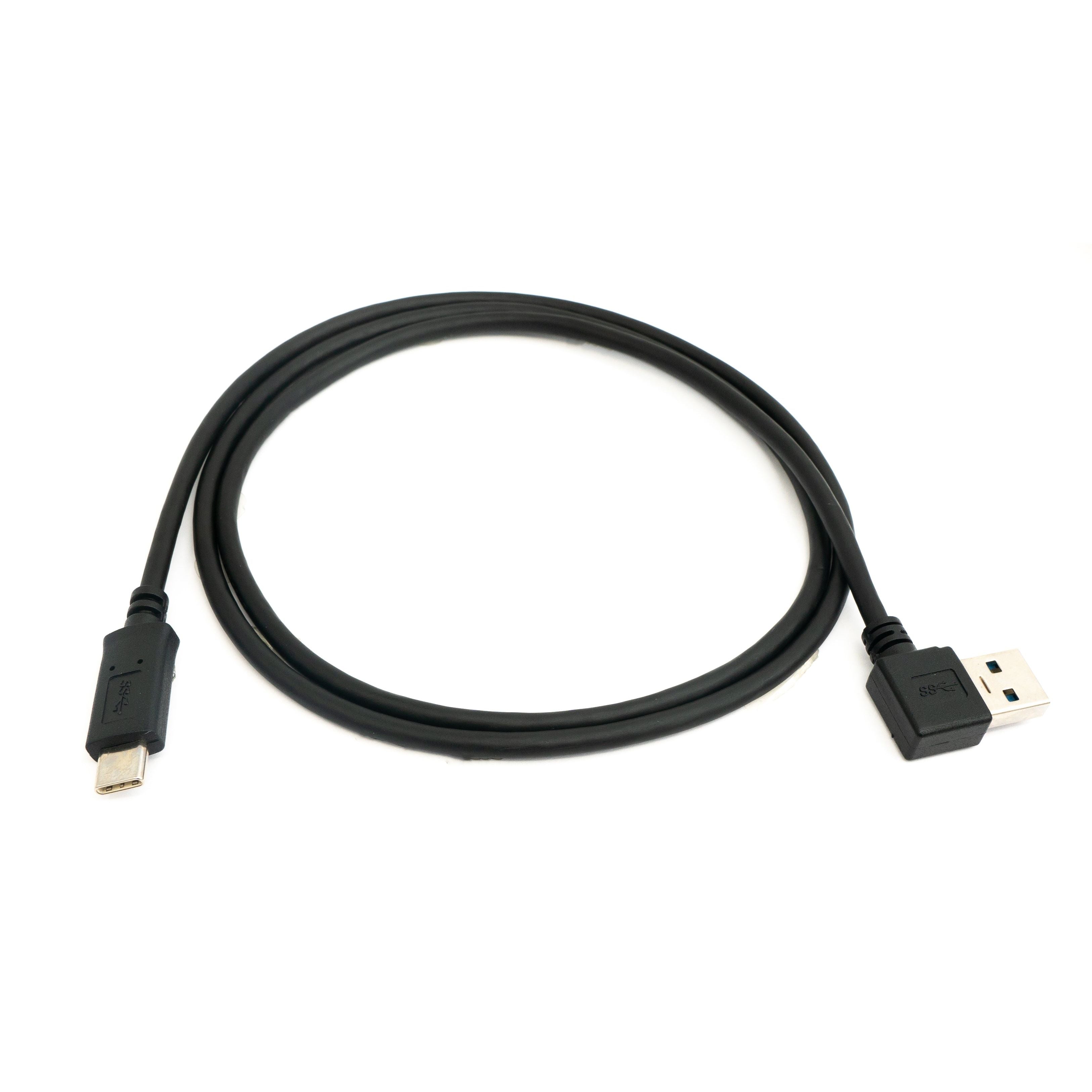 USB 3.1 Kabel Typ C zu Typ A Linker Winkel 1 m Schwarz Superspeed 5 Gbit/s Hochwertiges Kabel