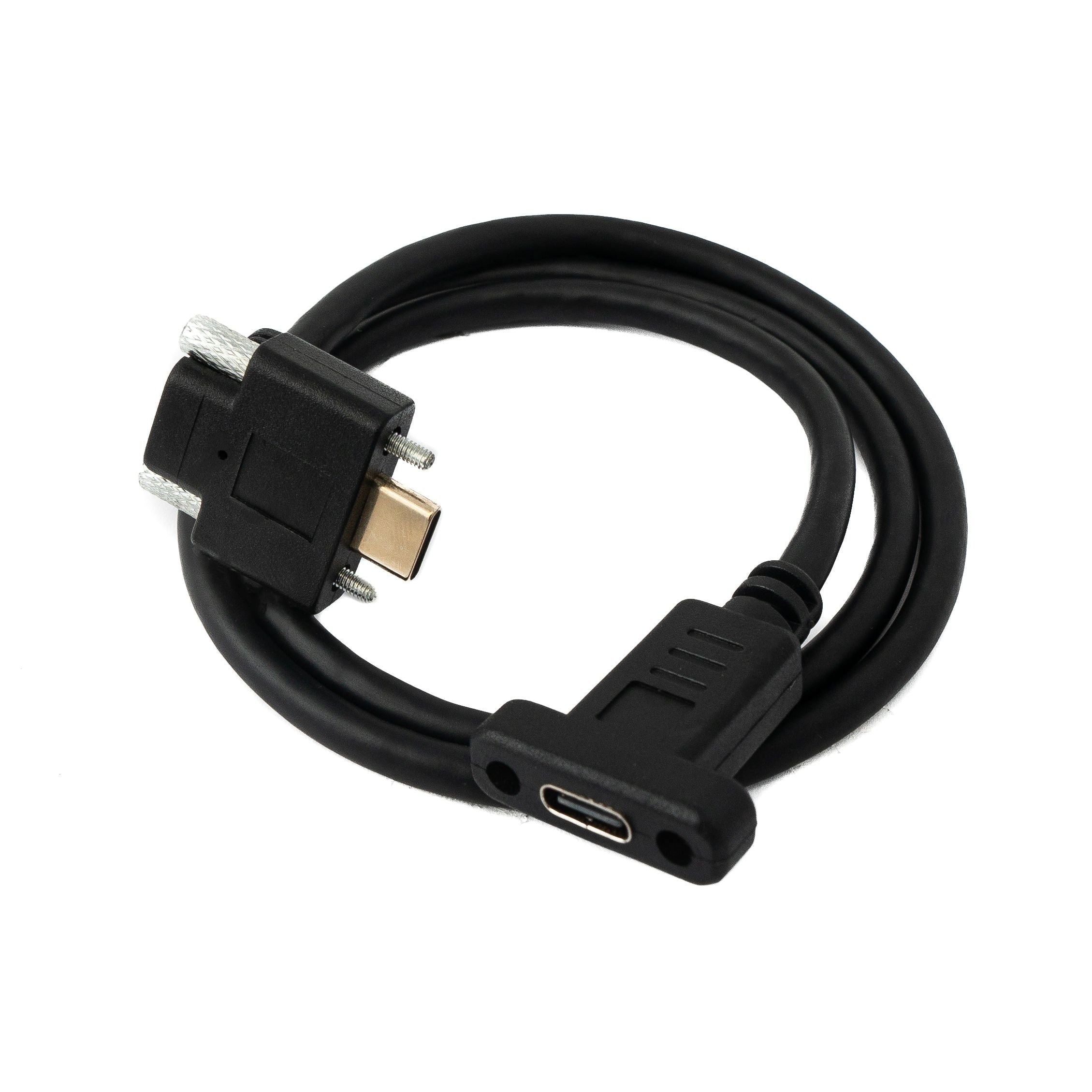 USB 3 1 Gen 2 100W Kabel 60 cm Typ C Winkelstecker Zu Typ C Buchse Panel Montage Hochwertig