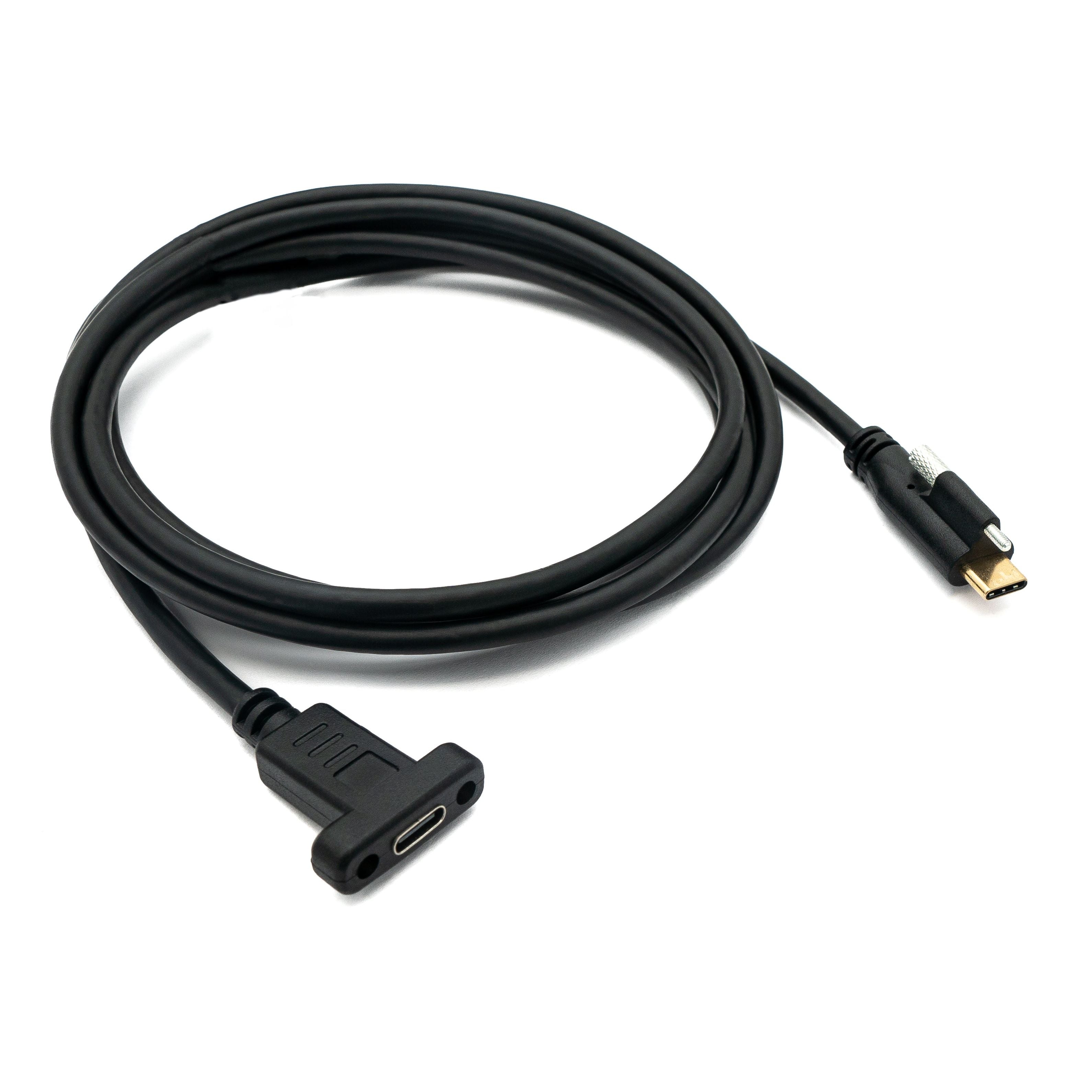 SystemS USB 3.1 Kabel 2 m Typ C Schraubbar Schwarz Für Schnelle Datenübertragung