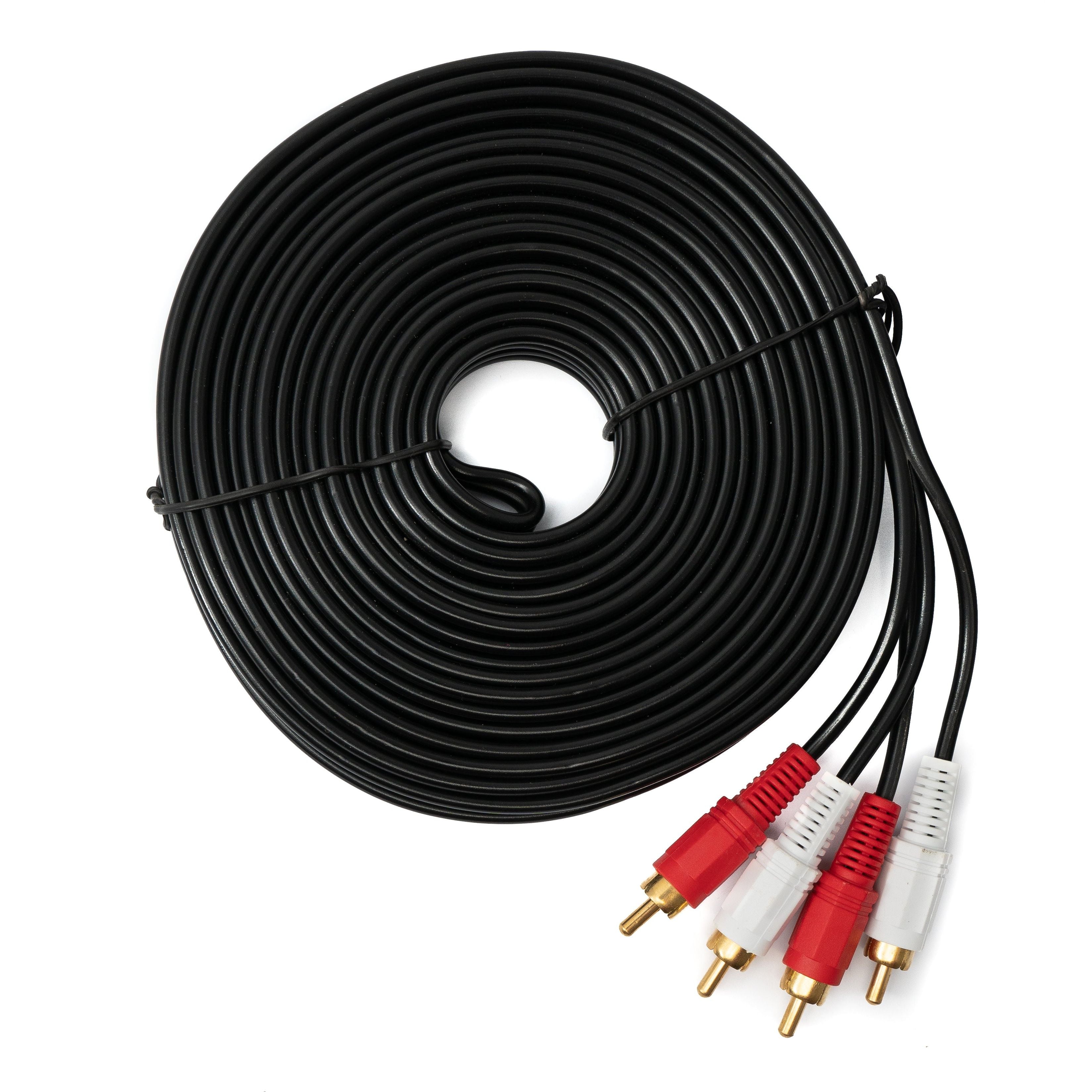 Cinch Kabel 2 RCA 10 m Schwarz Stereo AV Kabel Hochwertig Für Heimkino Und HiFi Anlagen