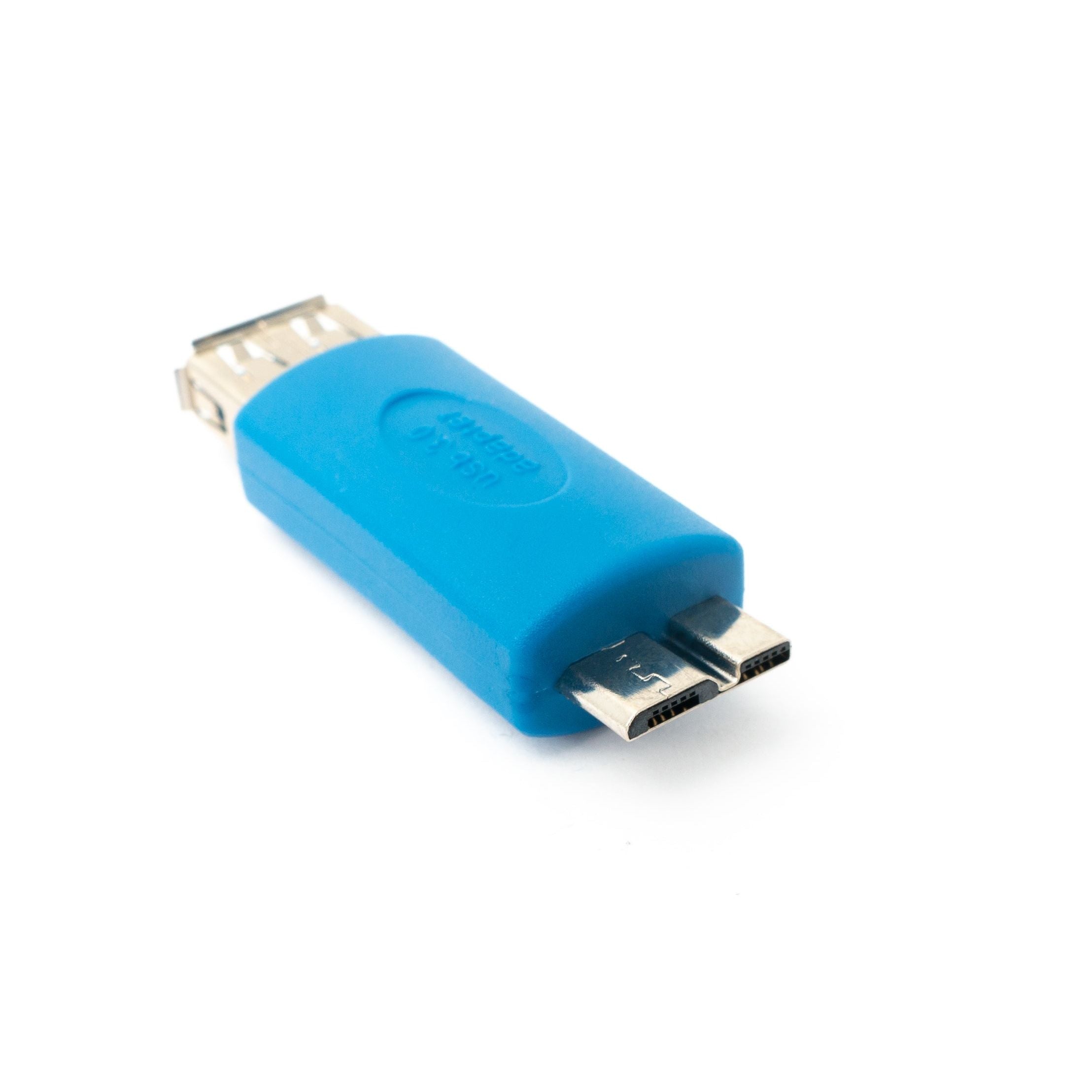 SYSTEM-S USB 3.0 Adapter Micro B Stecker zu Typ A Buchse Kabel in Blau