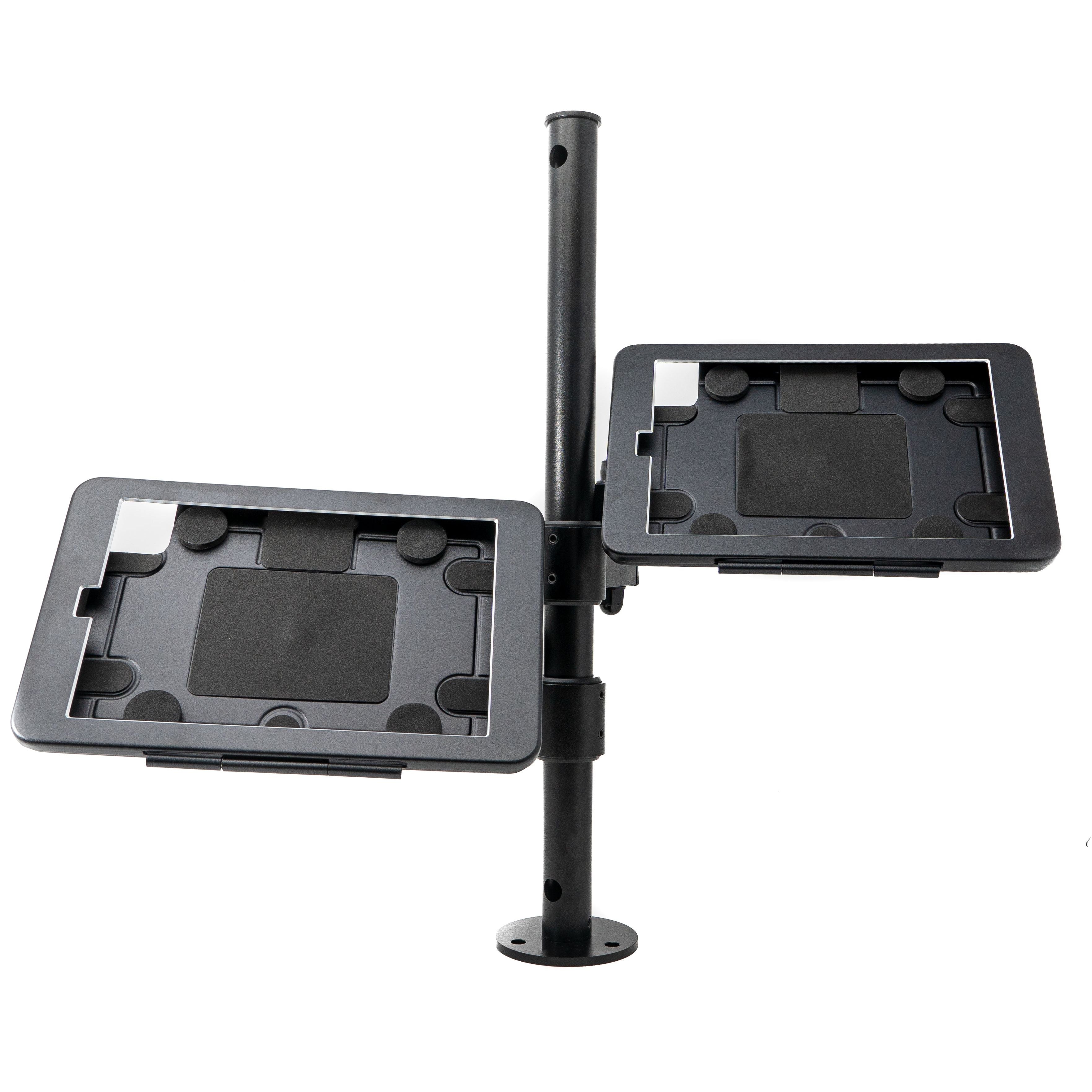 System-S Doppel Tischhalterung 360 Grad Ständer Abschließbar Für Zwei iPad Mini 6 2021 Schwarz