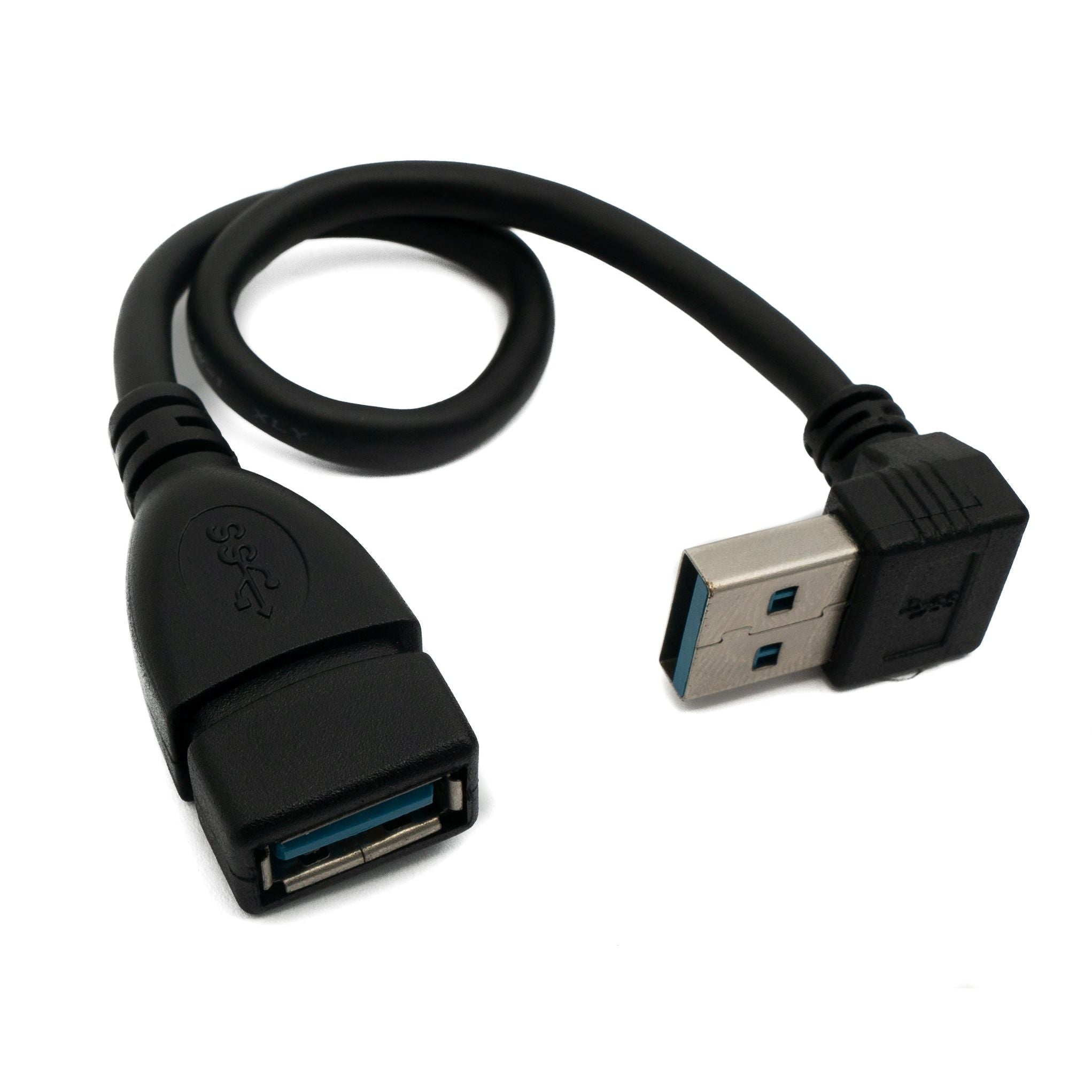 USB 3.0 Kabel Winkel Typ A Stecker Zu Buchse 20 Cm Schwarz SuperSpeed 5 Gbit Sekunde