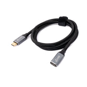 SYSTEM-S USB C Kabel 3.1 Gen 2 100W Geflochten Schwarz 100 cm Typ C Stecker Zu Buchse
