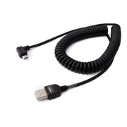 System-S USB 2.0 Kabel Typ A Zu Micro B Spirale Winkel Schwarz Lange 200 cm Flexibles Spiralkabel