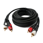Cinch 2 RCA Kabel 3 Meter Stecker Zu Stecker Schwarz Für Stereo Audio Video Anwendungen