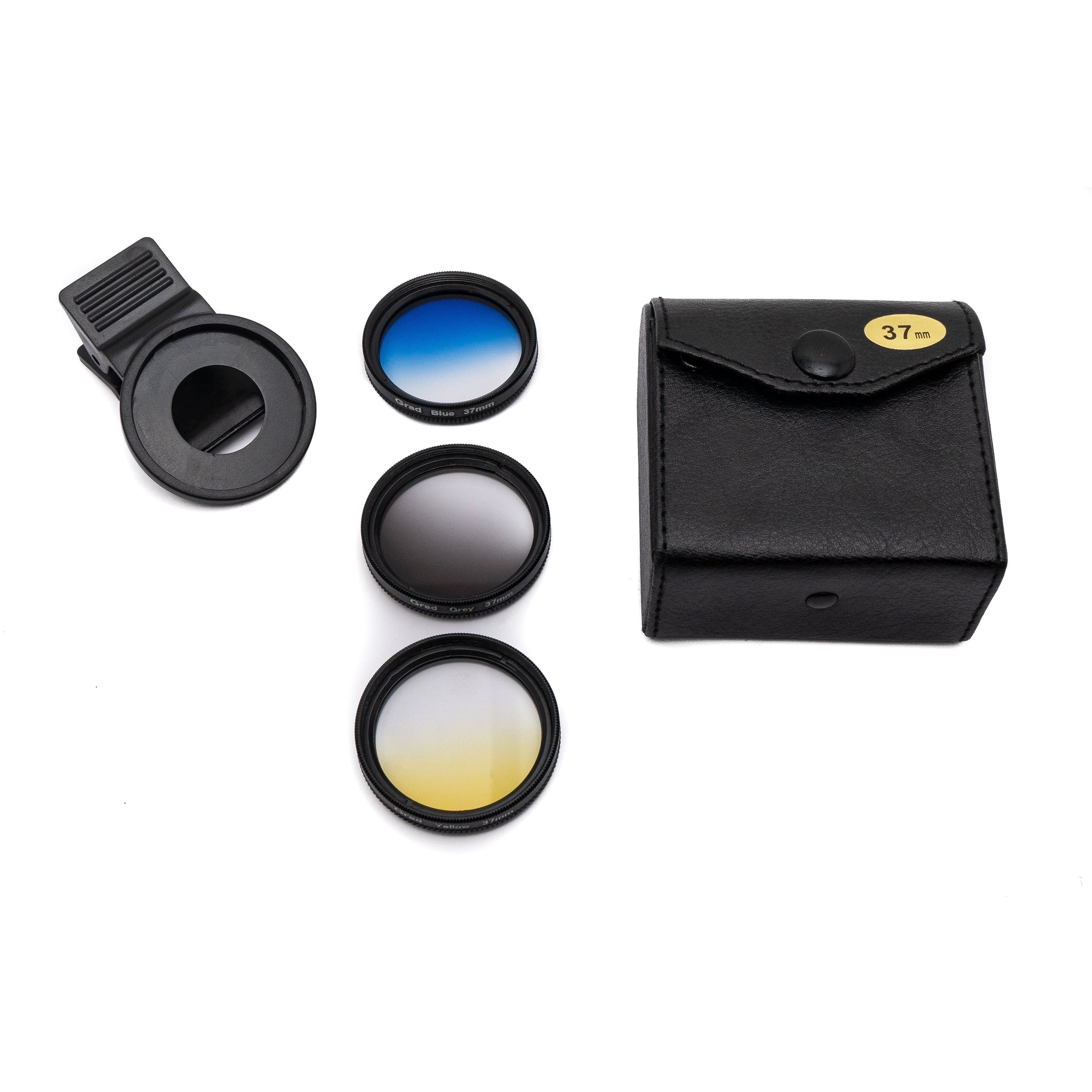 Farbfilter Set 37 Millimeter 3 Stück Mit Übergangsfarben Kit Und Clip Tasche Schwarz